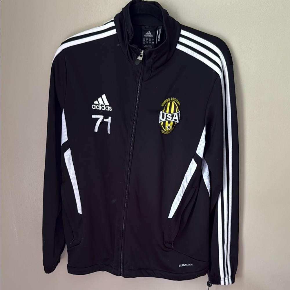 Adidas Black and White Men's Windbreaker